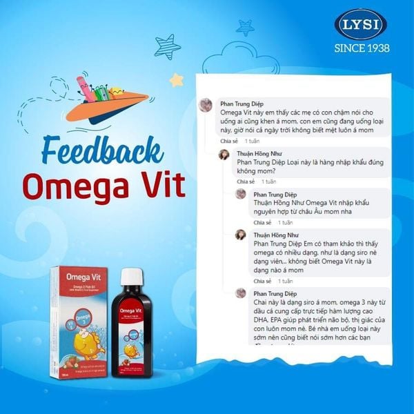 Feedback về  Omega Vit từ các bậc phụ huynh