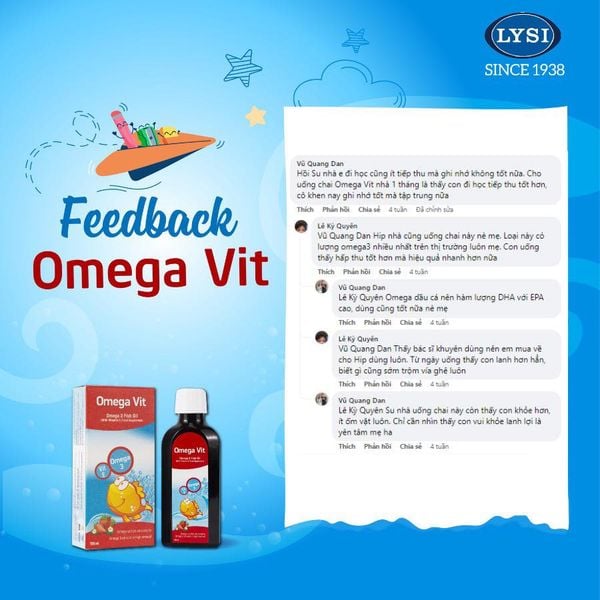 Feedback về  Omega Vit từ các bậc phụ huynh