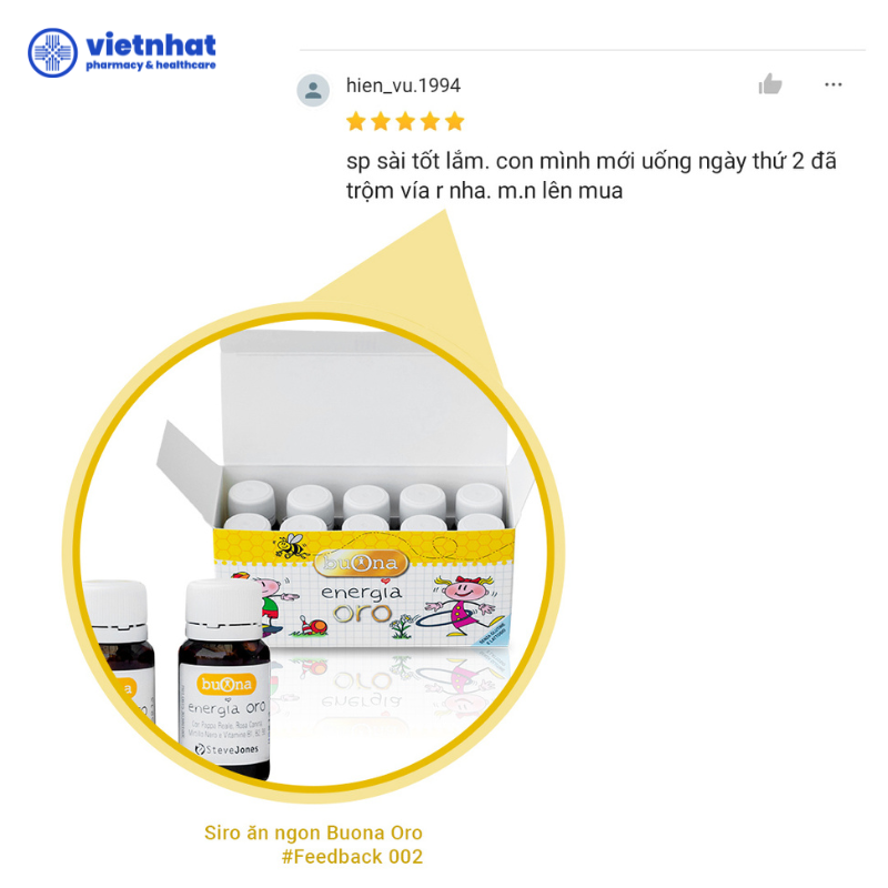 Siro ăn ngon Buona Energia Oro cho trẻ biếng ăn chậm lớn