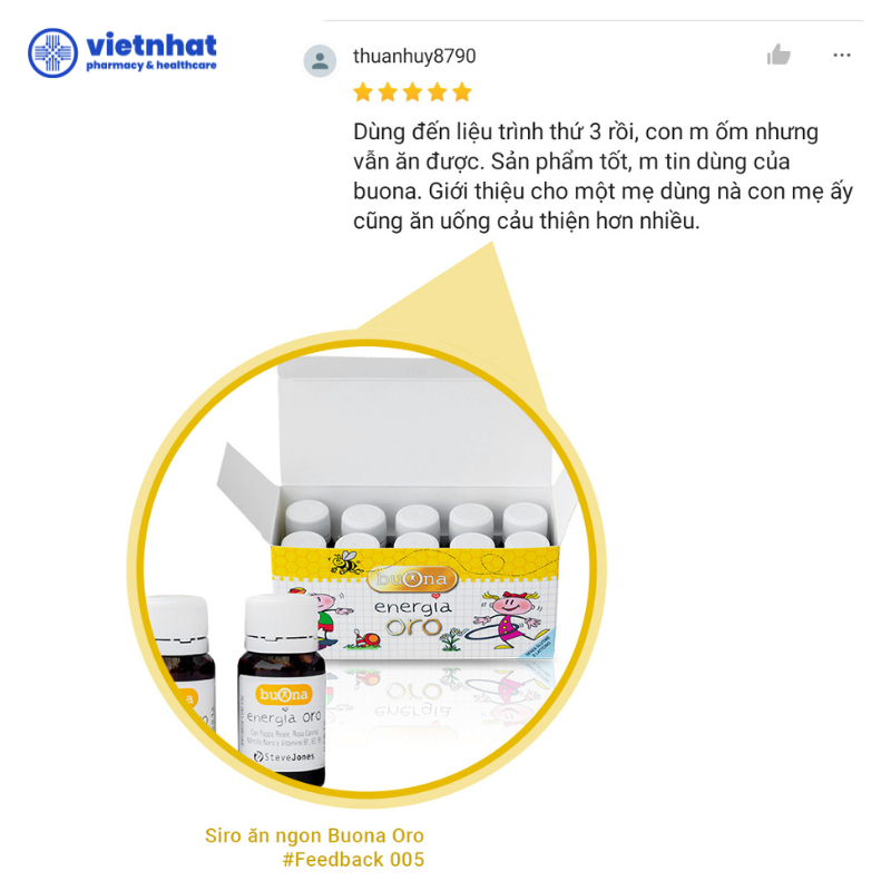 Siro ăn ngon Buona Energia Oro cho trẻ biếng ăn chậm lớn