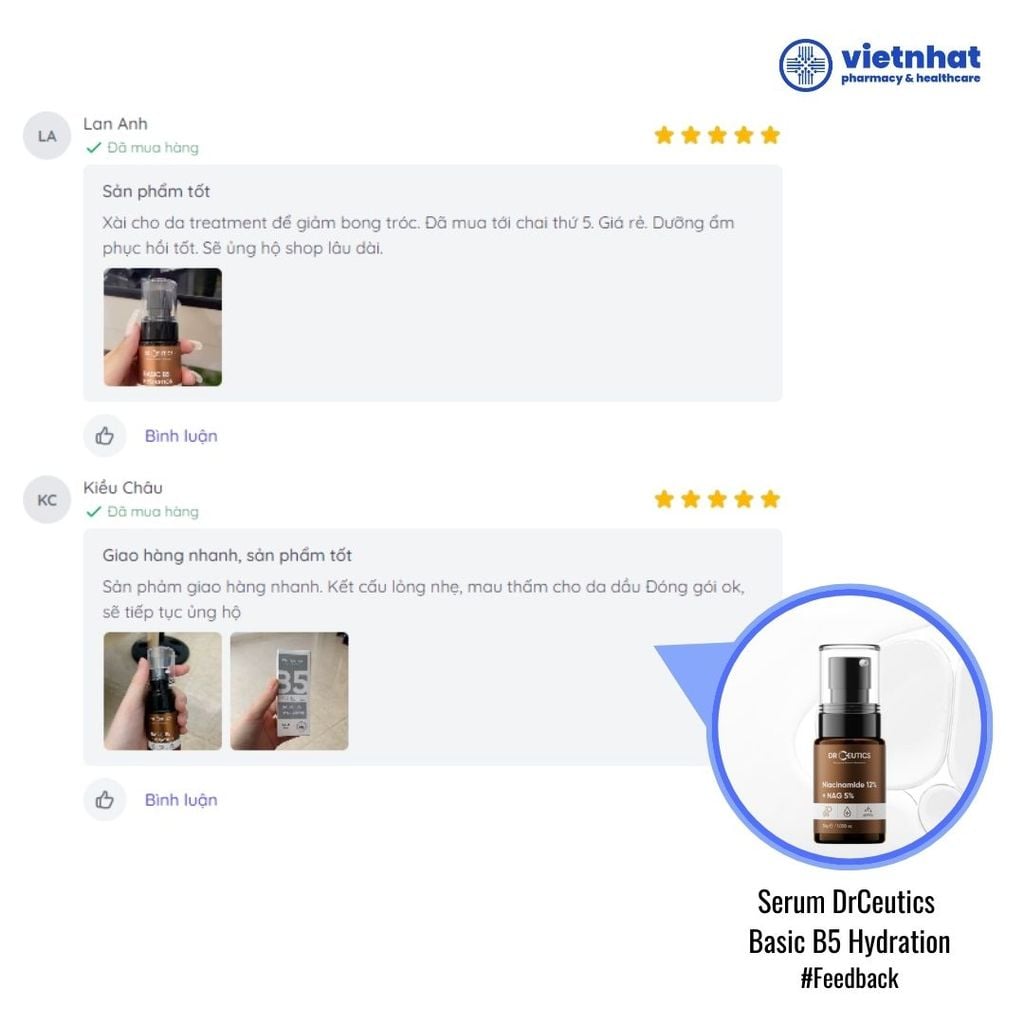 Serum DrCeutics Basic B5 Hydration tinh chất dưỡng ẩm và làm dịu da cho da dầu mụn, 30g