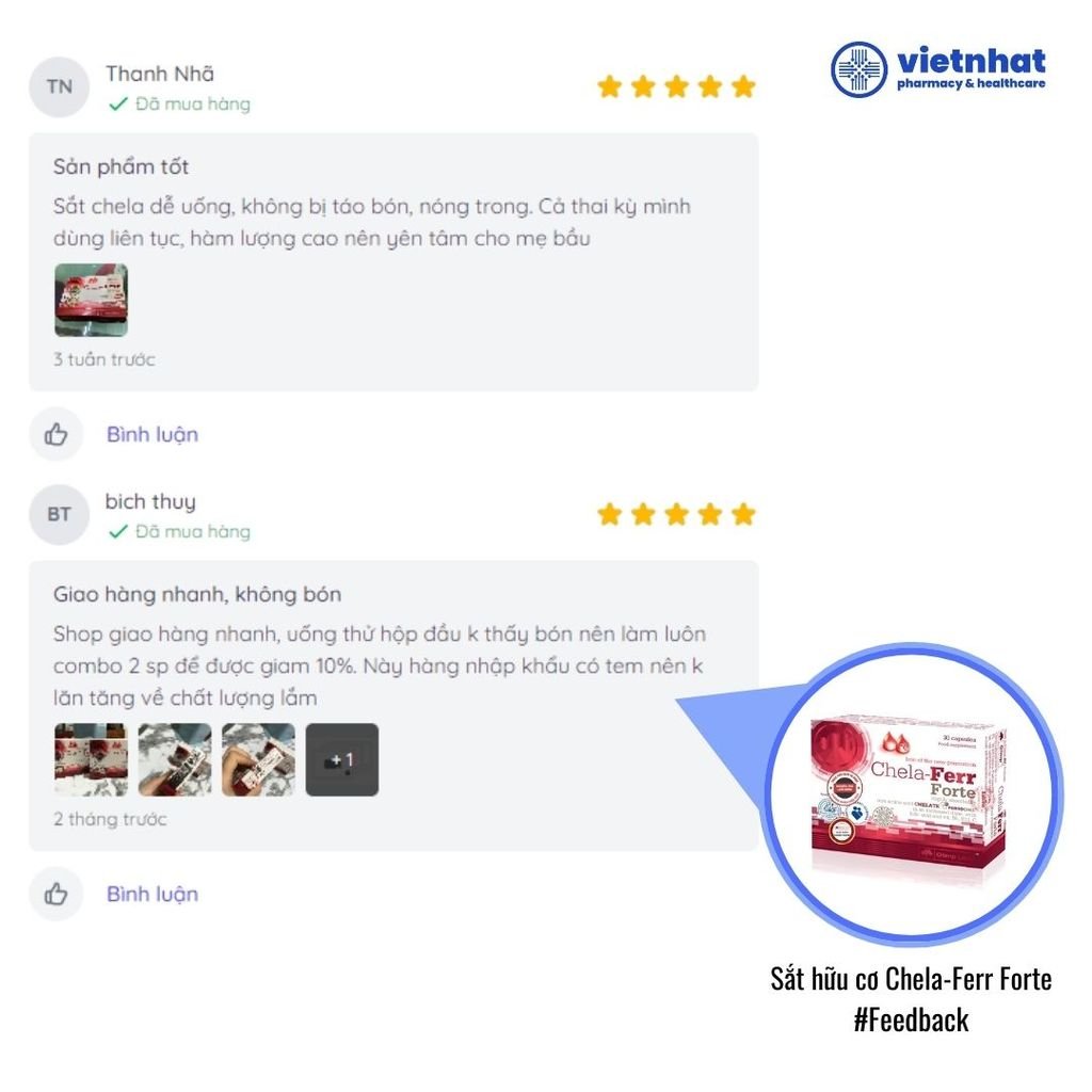 Sắt Chela Ferr Forte - Sắt hữu cơ thế hệ mới cho bà bầu và người thiếu máu