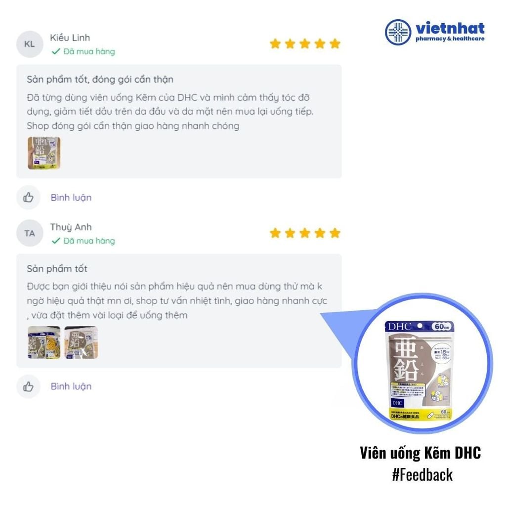 Viên Uống Bổ Sung Kẽm DHC (DHC Zinc) Giúp Ngăn Ngừa Mụn Trứng Cá Hiệu Quả