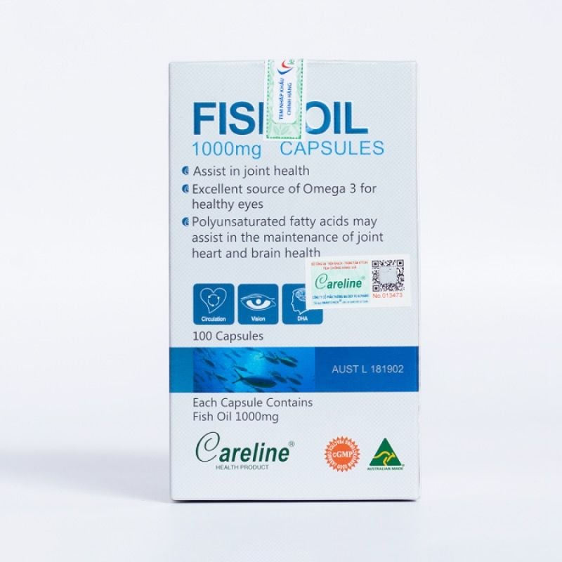 Viên uống dầu cá hồi đại dương Úc Careline Fish Oil 1000mg