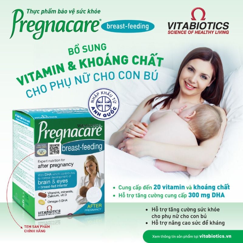 nhathuocvietnhat.vn - Pregnacare sau sinh, Vitamin tổng hợp sau sinh giúp tăng cường sức khỏe mẹ và phát triển trí não bé