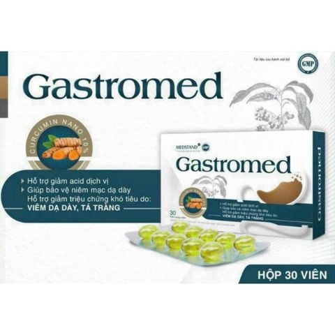 Gastromed Medstand, viên uống giảm acid dạ dày, khó tiêu và đầy hơi, hộp 3 vỉ x 10 viên