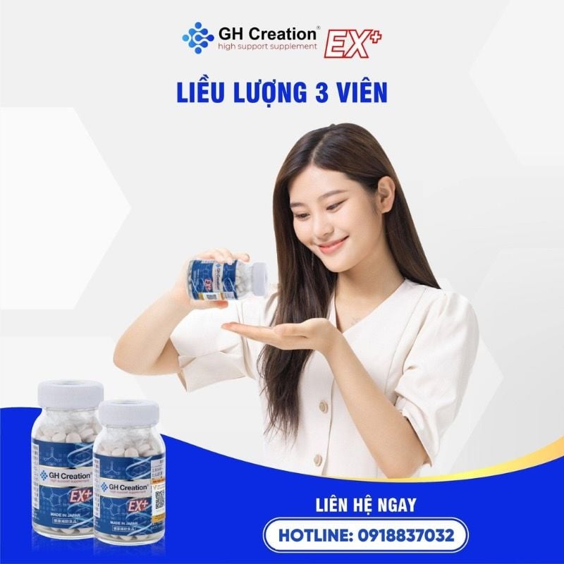 GH Creation EX+, Viên uống hỗ trợ tăng chiều cao chính hãng của Nhật, hộp 270 viên