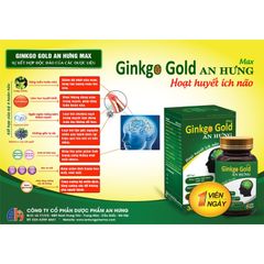 Viên uống Ginkgo Gold Max An Hưng giúp cải thiện trí nhớ, tăng tuần hoàn não, hộp 30 viên