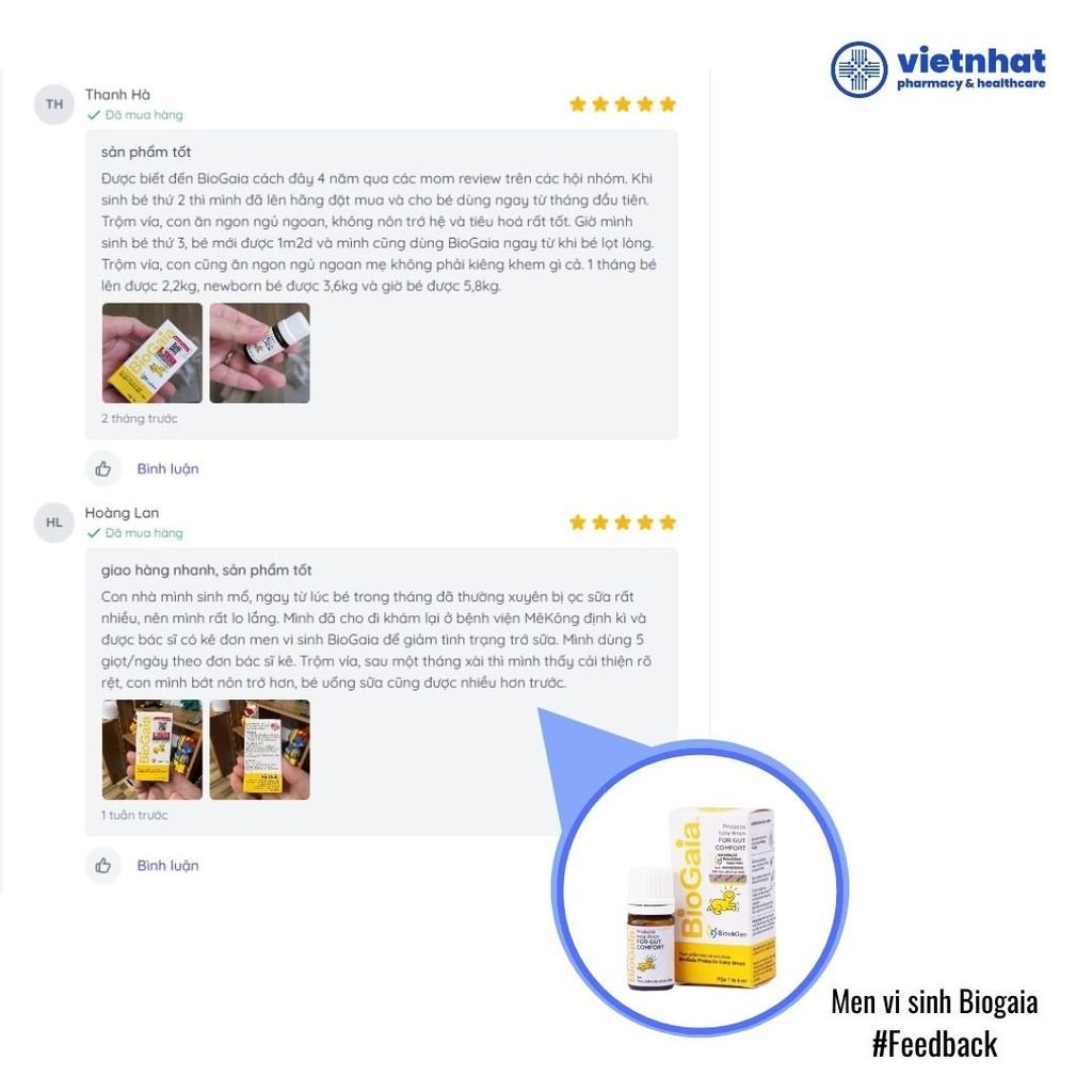 Men vi sinh Biogaia, men vi sinh từ sữa mẹ, bổ sung lợi khuẩn cho bé, nhập khẩu chính hãng, lọ 5ml