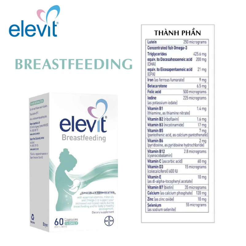 Elevit Breastfeeding – Elevit sau khi sinh và cho con bú, Hộp 30 viên