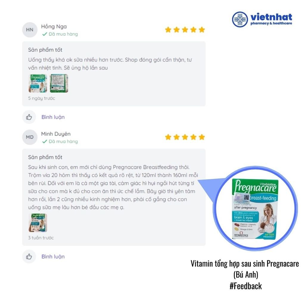 Vitamin tổng hợp sau sinh Pregnacare Breast feeding Bú Anh - Nhập khẩu chính hãng
