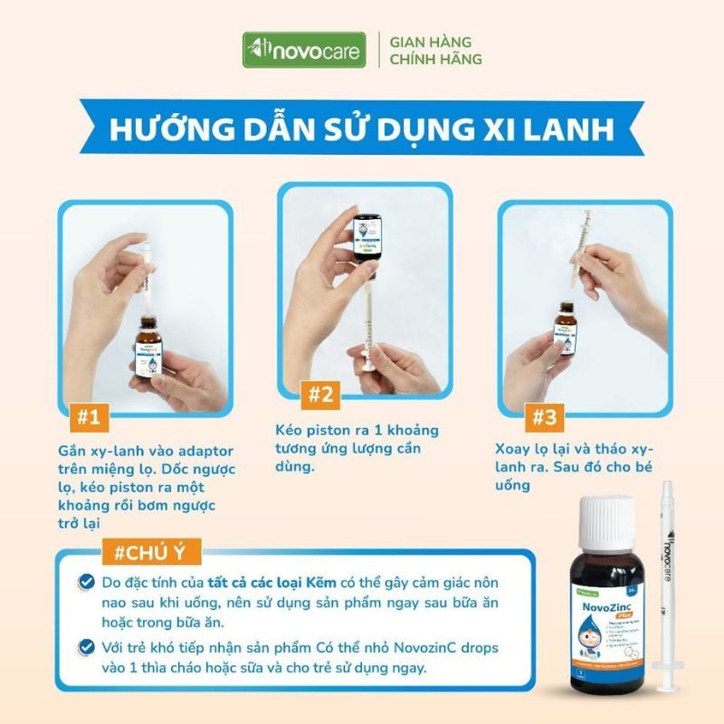 NovozinC - Kẽm hữu cơ dễ hấp thu, hỗ trợ tiêu hóa và tăng sức đề kháng cho bé