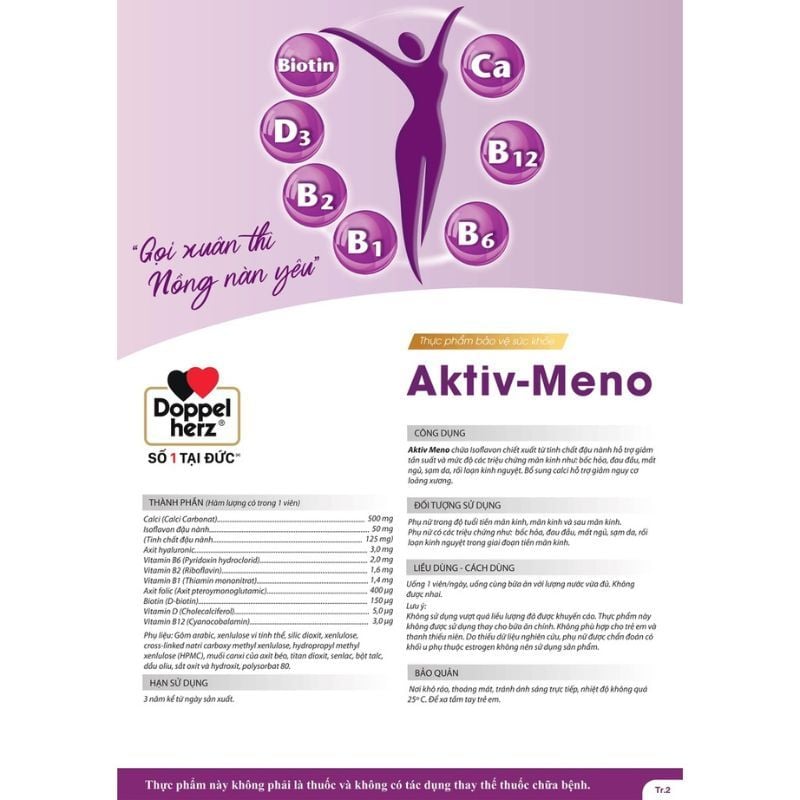 Viên uống cân bằng nội tiết tố nữ Doppel Herz Aktiv Meno (30 viên)