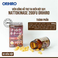 Viên uống hỗ trợ điều trị tai biến Orihiro Nattokinase 2000FU 60 viên, nhập khẩu chính hãng