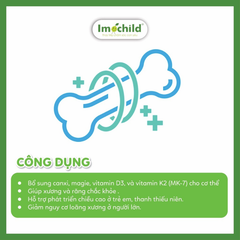 Calunik Imochild - Bổ sung Canxi sinh học, Vitamin D3K2 và Magie giúp bé phát triển chiều cao tối ưu, chai 125ml