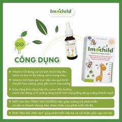Imochild D3K2 - Bổ sung D3K2 và DHA, hỗ trợ phát triển xương và não bộ cho trẻ, chai 20ml