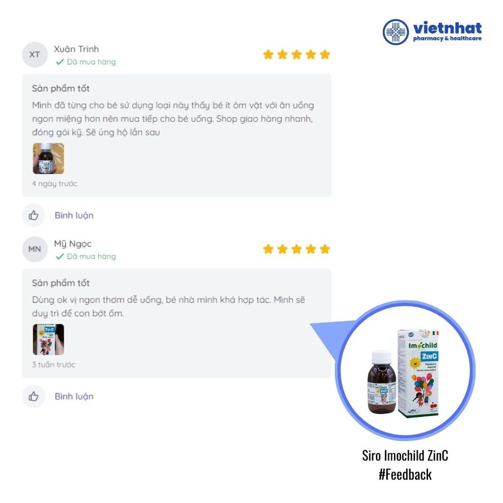Imochild ZinC - Bổ sung kẽm, tăng cường sức đề kháng, cải thiện tiêu hoá ở trẻ (100ml)