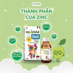 Imochild ZinC - Bổ sung kẽm, tăng cường sức đề kháng, cải thiện tiêu hoá ở trẻ (100ml)