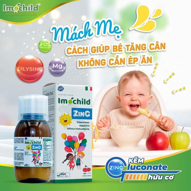 Imochild ZinC - Bổ sung kẽm, tăng cường sức đề kháng, cải thiện tiêu hoá ở trẻ (100ml)