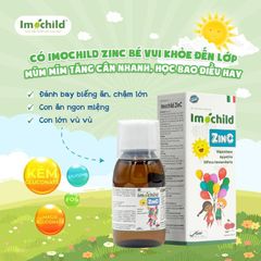Imochild ZinC - Bổ sung kẽm, tăng cường sức đề kháng, cải thiện tiêu hoá ở trẻ (100ml)