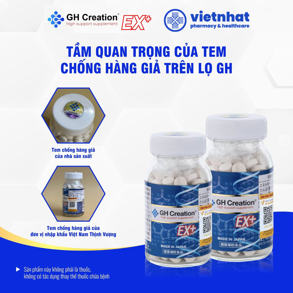 GH Creation EX+, Viên uống hỗ trợ tăng chiều cao chính hãng của Nhật, hộp 270 viên