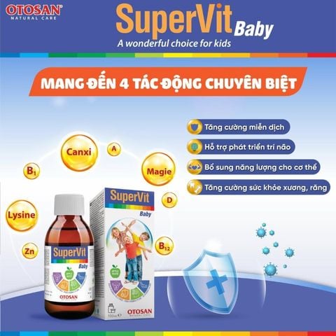 Siro SuperVit baby, vitamin tổng hợp bổ sung 21 vitamin và khoáng chất cho bé từ Ý, chai 150 ml