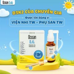 Ocean D3K2 dạng xịt - Bổ sung vitamin D3K2 giúp xương chắc khoẻ cho trẻ sơ sinh và trẻ nhỏ, chai 30ml