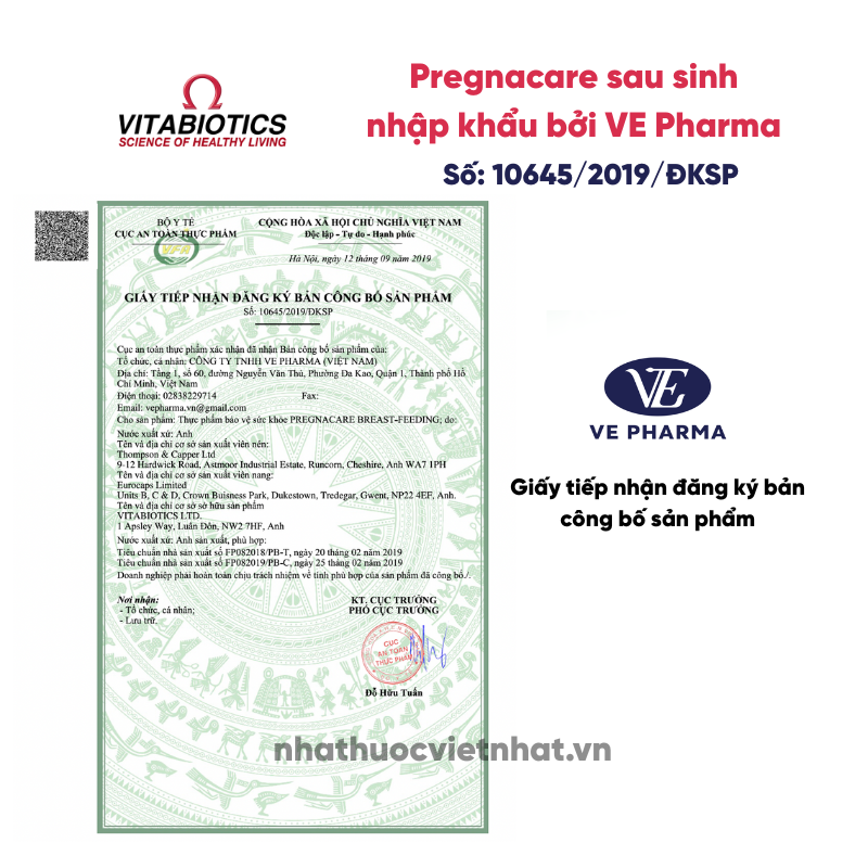 Vitamin tổng hợp sau sinh Pregnacare Breast feeding Bú Anh - Nhập khẩu chính hãng