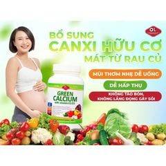 Canxi hữu cơ Green Calcium của Mỹ - Bổ sung canxi cho bà bầu, sau sinh và cho con bú, người lớn, hộp 100 viên