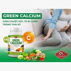 Canxi hữu cơ Green Calcium của Mỹ - Bổ sung canxi cho bà bầu, sau sinh và cho con bú, người lớn, hộp 100 viên