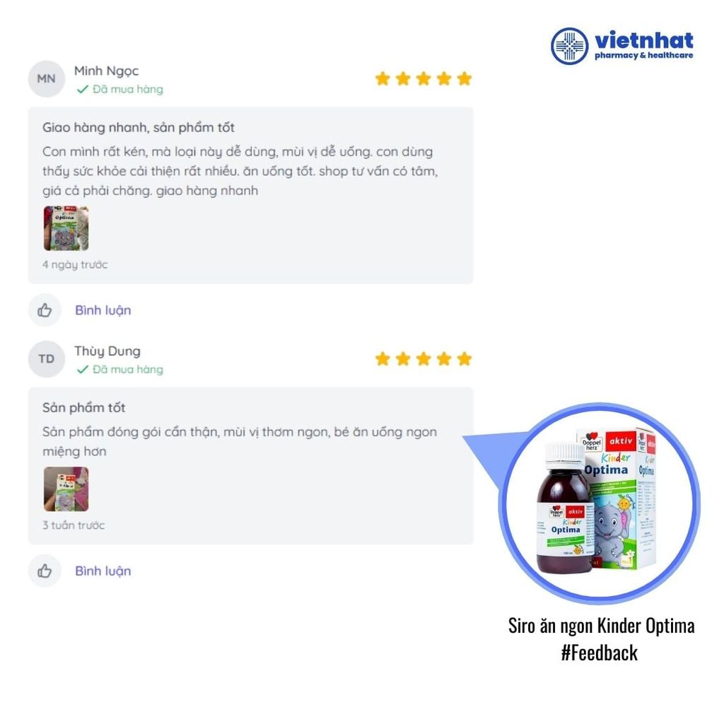 Siro Kinder Optima Doppelherz hỗ trợ trẻ ăn ngon, tăng cường tiêu hóa và nâng cao sức đề kháng (100ml)