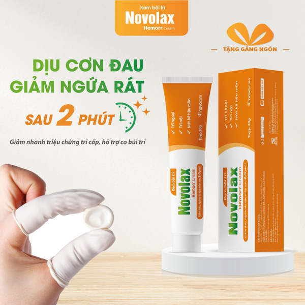 Kem bôi trĩ Novolax Hemorr Cream – Giảm đau, ngứa rát hậu môn, hỗ trợ co hồi búi trĩ