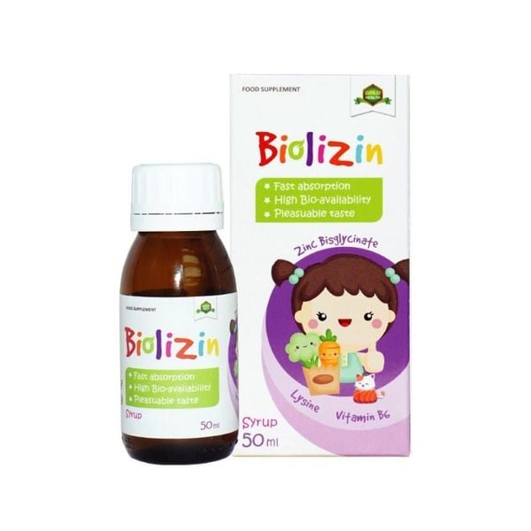 Kẽm Biolizin - Kẽm hữu cơ ăn ngon cho trẻ sơ sinh và trẻ nhỏ (50ml)