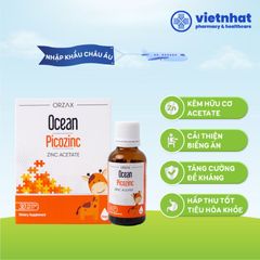 Kẽm hữu cơ nhỏ giọt Orzax Ocean Picozinc - Giúp trẻ ăn ngon, hấp thu tốt, tăng đề kháng, tăng cân khỏe mạnh