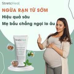 Kem trị rạn Stretcheal - Ngăn ngừa và làm mờ rạn da an toàn, hiệu quả cho bà bầu và sau sinh, tuýp 180ml