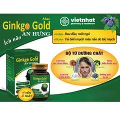 Viên uống Ginkgo Gold Max An Hưng giúp cải thiện trí nhớ, tăng tuần hoàn não, hộp 30 viên