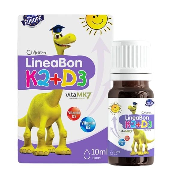 LineaBon D3K2, giúp hỗ trợ hấp thu canxi, phát triển xương và răng, 10ml