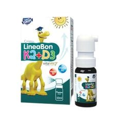 LineaBon D3K2 dạng xịt cho trẻ từ 0 tháng tuổi - Giảm quấy khóc về đêm, ngủ ngon hơn, Lọ 10ml
