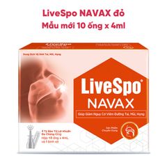 LiveSpo NAVAX màu đỏ, chuyên dụng dạng xịt mũi giúp giảm nguy cơ viêm đường tai, mũi, họng (mẫu mới, hộp 10 ống x 4ml)