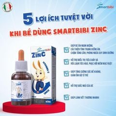 Kẽm chelate hữu cơ Smartbibi ZinC, cải thiện biếng ăn và tăng đề kháng cho trẻ