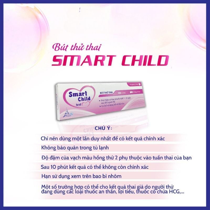 Bút thử thai Smart Child, thử thai nhanh, chính xác và dễ sử dụng, hộp 1 bút