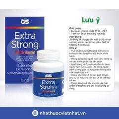 Viên uống bổ sung vitamin GS Extra Strong Multivitamin giúp tăng đề kháng, giảm mệt mỏi cho trẻ em từ 12 tuổi và người lớn, hộp 30 viên
