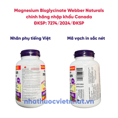 Magnesium Bisglycinate Webber Naturals, Hỗ Trợ Giảm Căng Thẳng Và Cải Thiện Giấc Ngủ