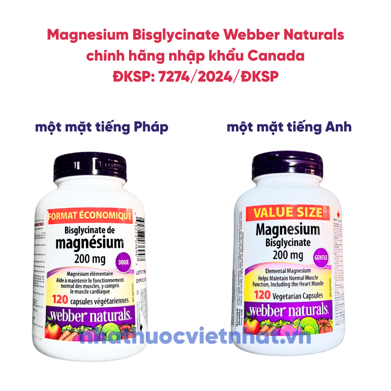 Magnesium Bisglycinate Webber Naturals, Hỗ Trợ Giảm Căng Thẳng Và Cải Thiện Giấc Ngủ