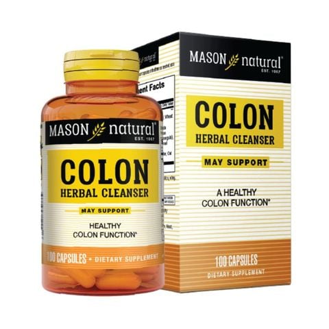 Viên uống hỗ trợ viêm đại tràng Mason Colon Herbal Cleanser May Support của Mỹ, hộp 60 viên