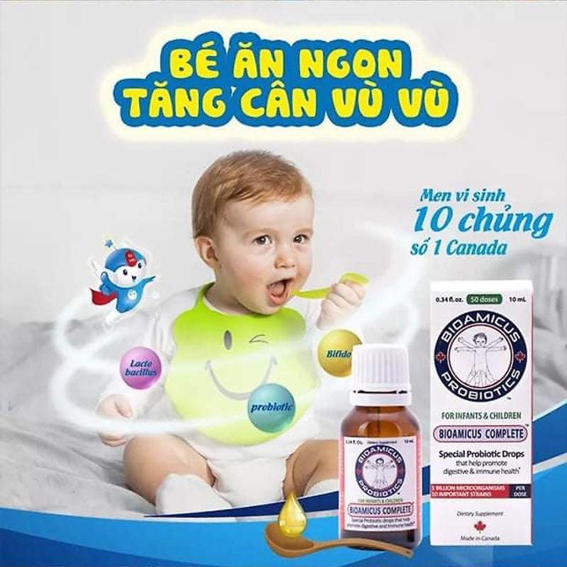 Men vi sinh 10 chủng BioAmicus Complete giúp bổ sung lợi khuẩn, tăng đề kháng lọ 10ml