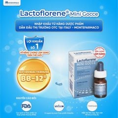 Men vi sinh Lactoflorene mini gocce,chứa lợi khuẩn sống BB-12, cải thiện bất dung nạp lactose, khóc dạ đề và tiêu chảy ở trẻ sơ sinh