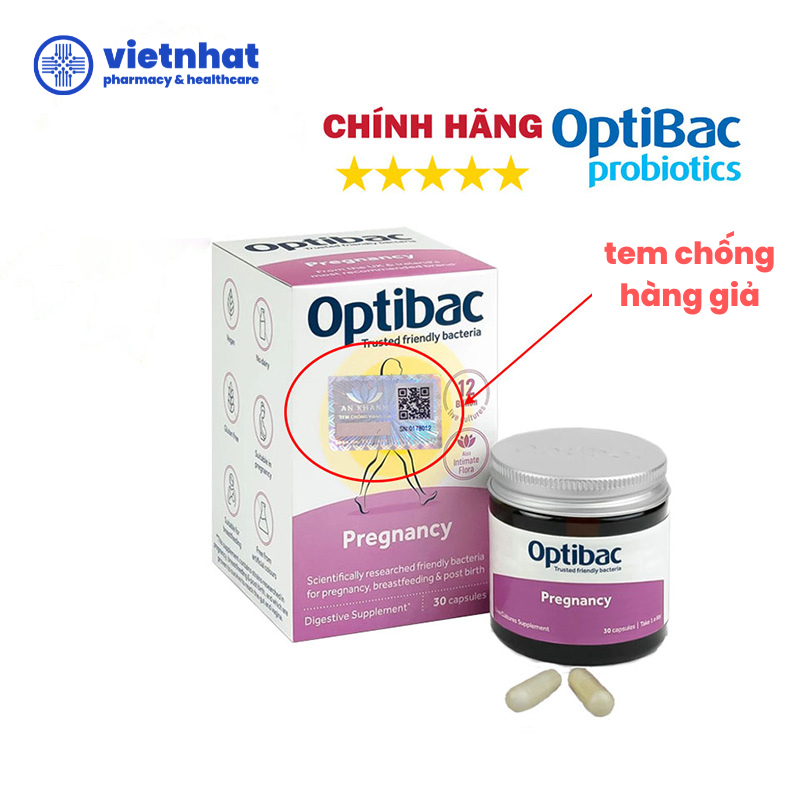 Men vi sinh Optibac Pregnancy - Giải pháp bổ sung lợi khuẩn cho phụ nữ mang thai và cho con bú, hộp 30 viên