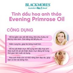 Tinh dầu hoa anh thảo Blackmores Evening Primrose - Hỗ trợ làm đẹp da, cân bằng nội tiết (190 viên)