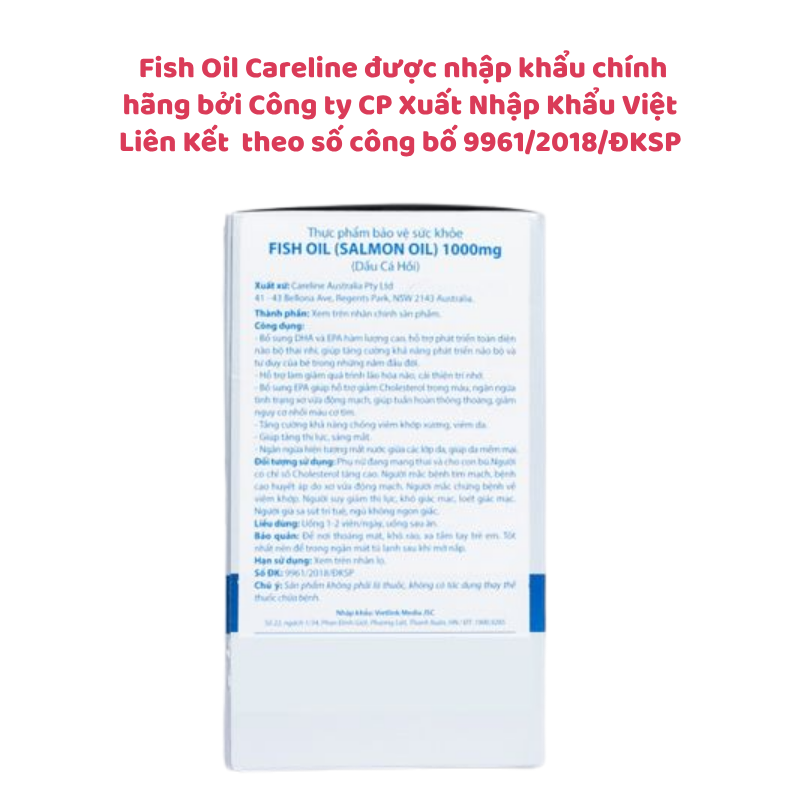 Viên uống dầu cá hồi đại dương Úc Careline Fish Oil 1000mg